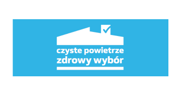 Obrazek z napisem "czyste powietrze zdrowy wybór". Na błękitnym białe litery.
