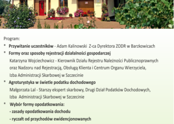 Szkolenie pt. „Prowadzenie działalności agroturystycznej”