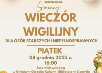 Zaproszenie na GMINNY WIECZÓR WIGILIJNY
